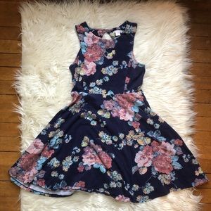 Xhilaration Blue Pattern Dress Sz M